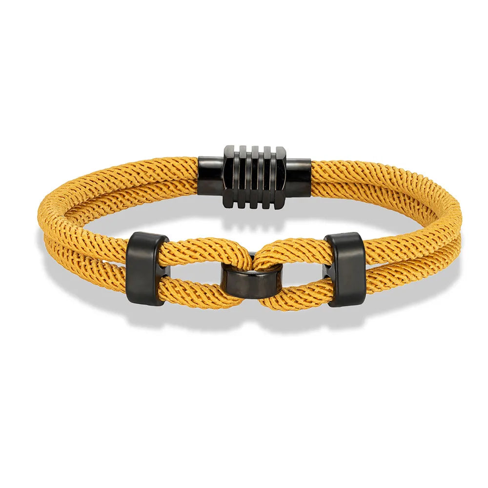 MKENDN 4mm Braided Rope Bracelet for Men Nautical Wrap Magnetic Button Bangle Bicycle Accessories Fashion Pulseria Homme