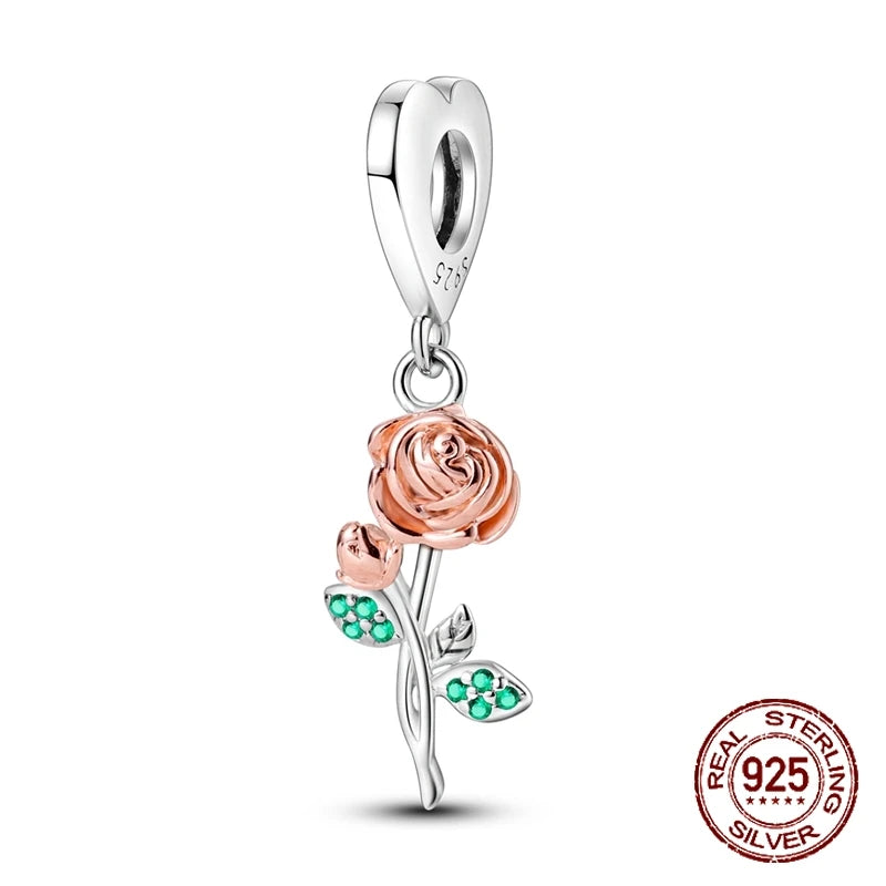 Schmetterling Blume Tier Perlen Fit Pandora Original armband charms Silber 925 Halskette pendientes mujer für Frauen Schmuck machen