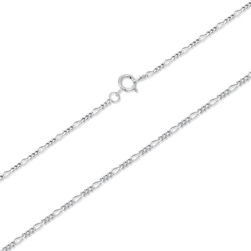 WOSTU Real 925 Sterling Silver Figaro Link Chain Necklace for Women Girls, s925 Silver Thin & Strong Necklace Chain Basic Links