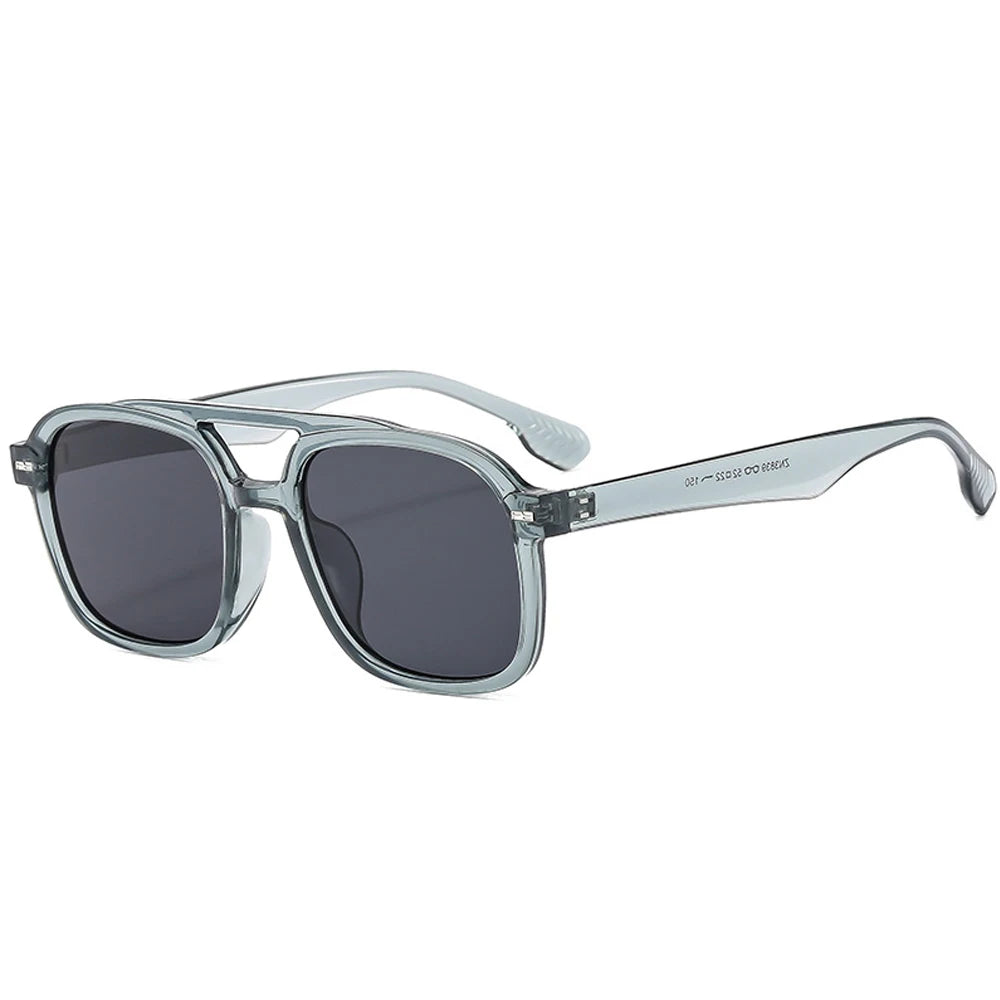 Lunettes de soleil de marque de luxe rétro carrées à double pont pour femmes, mode pilote rivets hommes été extérieur voyage nuances UV400