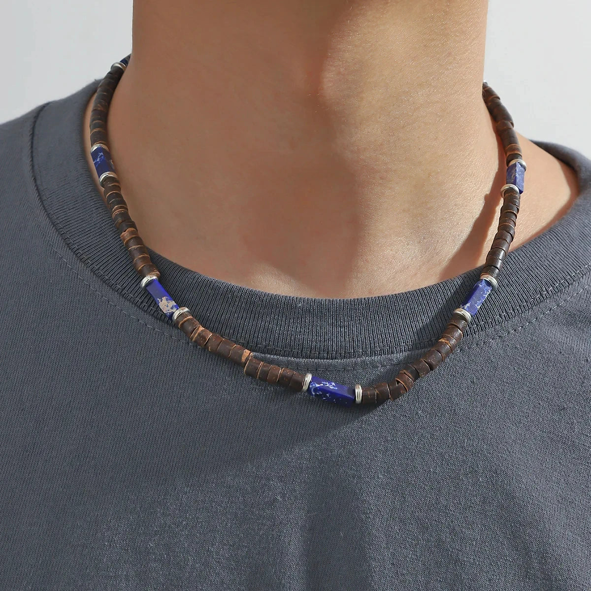 Bohemian Leather Bracelet Men Hand-woven Bracelet Men's Wooden Bead Bracelet Bracelet for Men Charm Bracelet Mens Jewellery