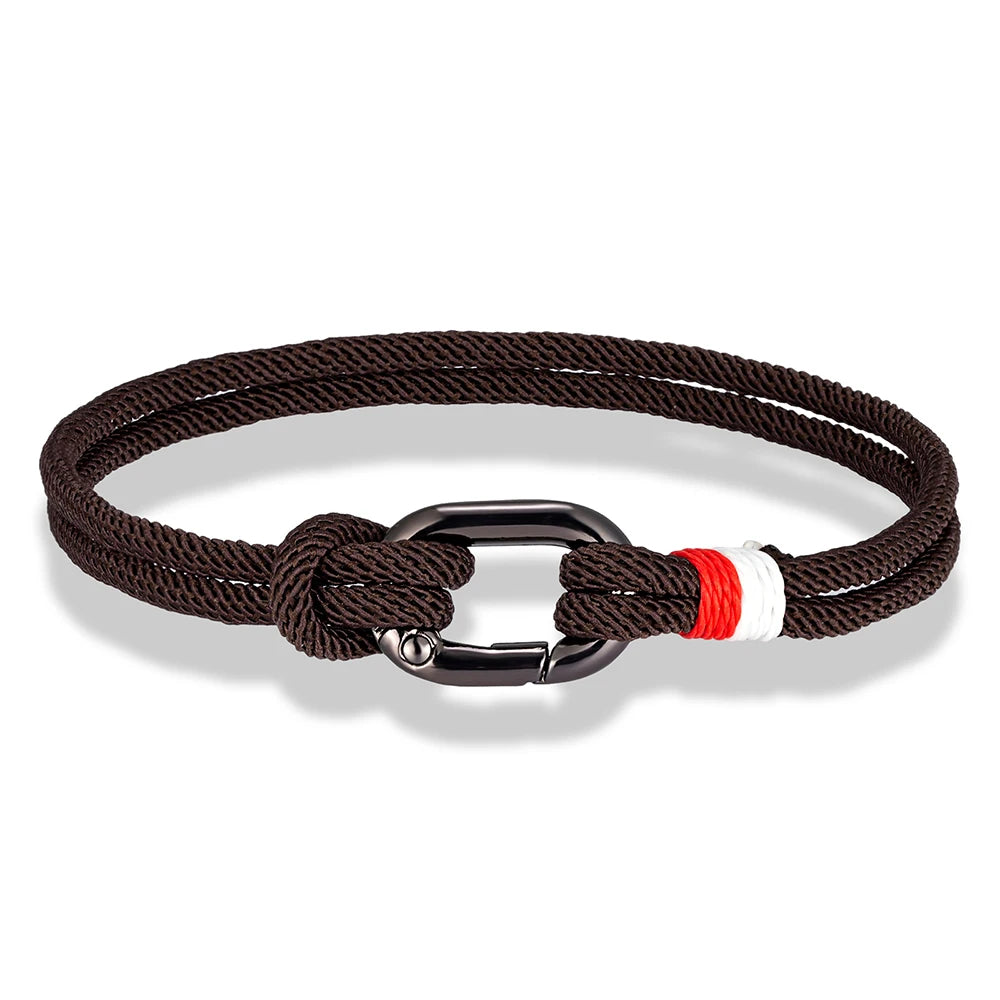 MKENDN Sport Style Handmade Braided 3mm Rope Bracelet Oval spring buckle Bracelet Couple Gift Leisure Accessories Homme Pulseria