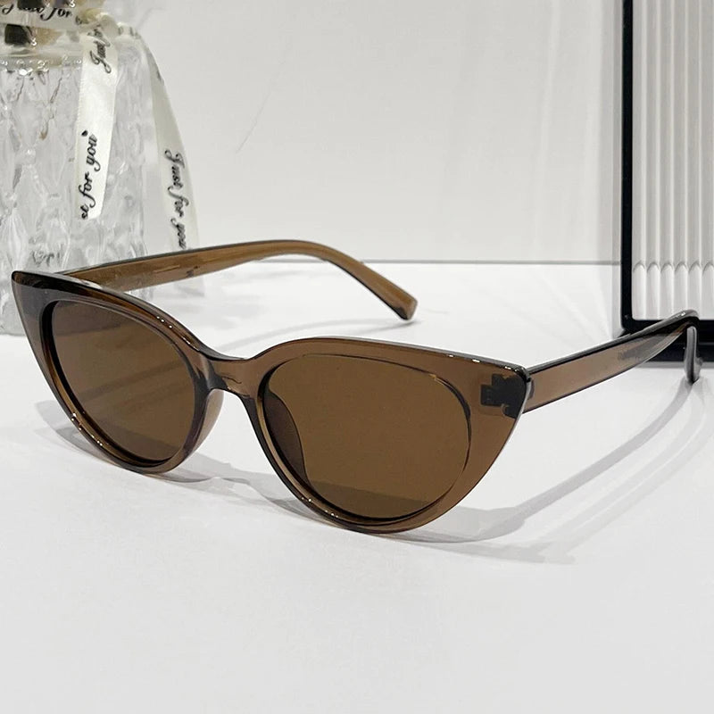 2025 Cute Sexy Vintage Cat Eye Sunglasses Brand Design Woman Small Triangle Retro Ladies Sun Glasses Thick Female Oculos De Sol