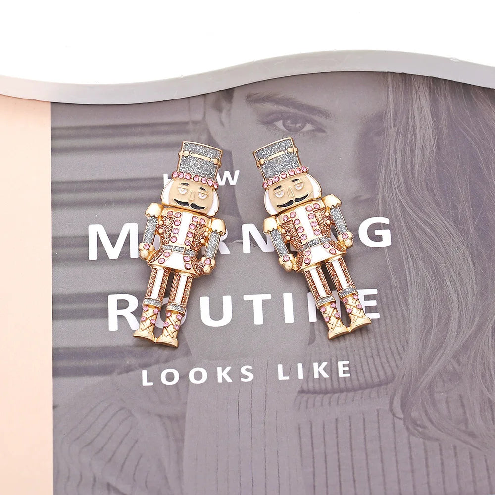 Personalized Creative Cute Nutcracker Soldier Earrings