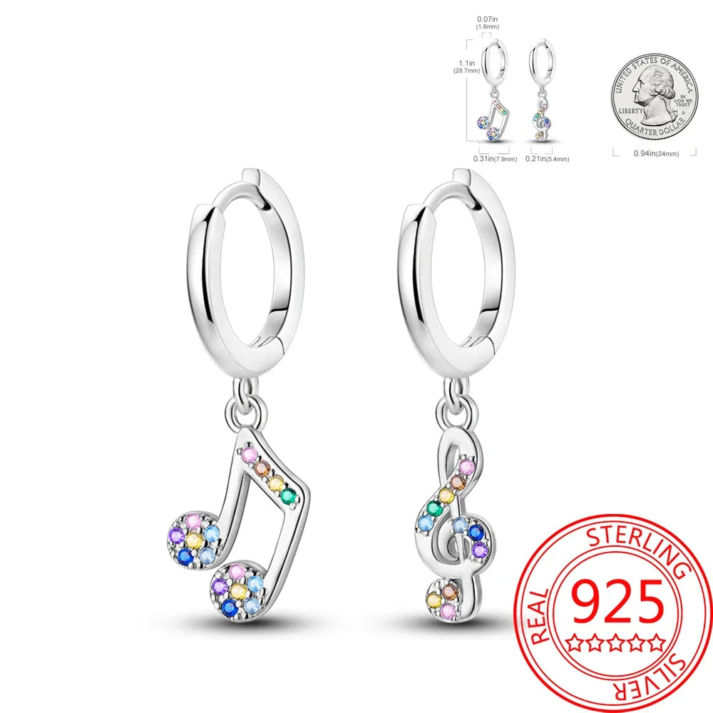 Ear Ring Series 925 Sterling Silver Star Moon Unicorn Tulip Flower Butterfly Bee Geometry Earrings Ladies Pairing with Jewelry