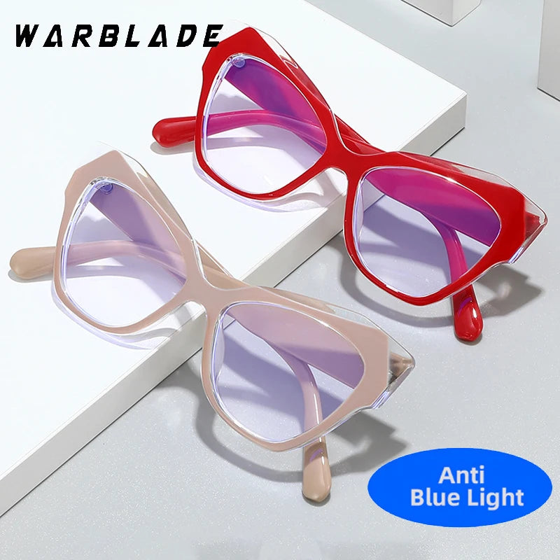 Markendesigner Cat Eye Brillengestelle für Frauen Mode Luxus Anti Blaulicht Computer Brillen Damen Optische Brillen