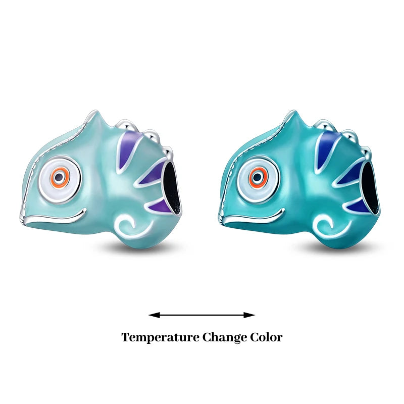 925 Silver Plated Luminous Chameleon Change Color Butterfly Insect Charms Pendant Fit Pandach 925 Original Bracelets DIY Jewelry