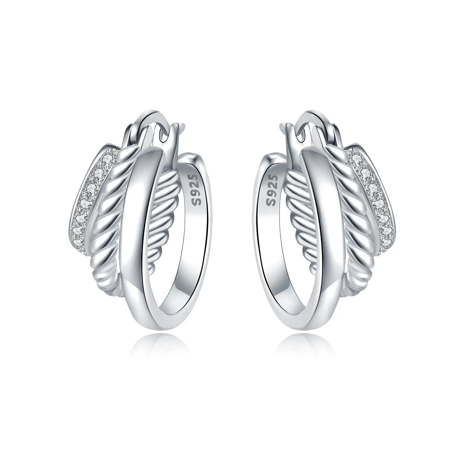 PANPOKI 925 Sterling Silver Vintage Carved Water Droplet Earrings Silver Hoop Earrings For Women Jewelry Original Party Gifts