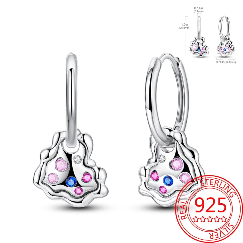 Ear Ring Series 925 Sterling Silver Star Moon Unicorn Tulip Flower Butterfly Bee Geometry Earrings Ladies Pairing with Jewelry