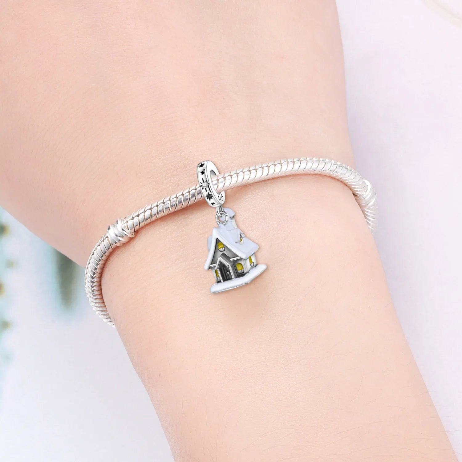 PANPOKI 925 Sterling Silver Warm House Beads Original Pendants Bracelet Charm Jewelry Party DIY Trendy Gifts