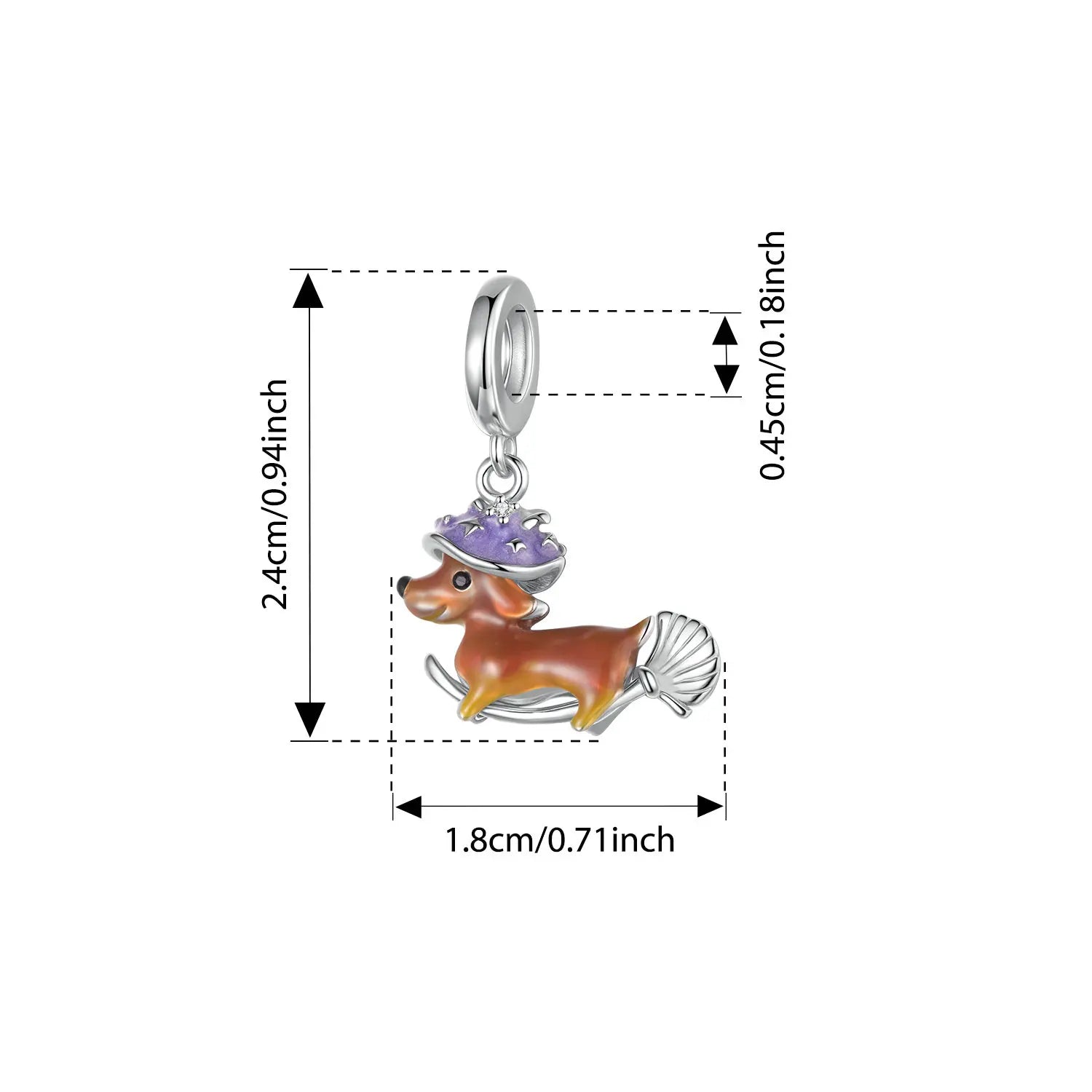 BISAER 925 Sterling Silver Halloween Skull & Pumpkin Charm Bead Pumpkin Cat Magic Crystal Pendant for Women DIY Bracelet Jewelry