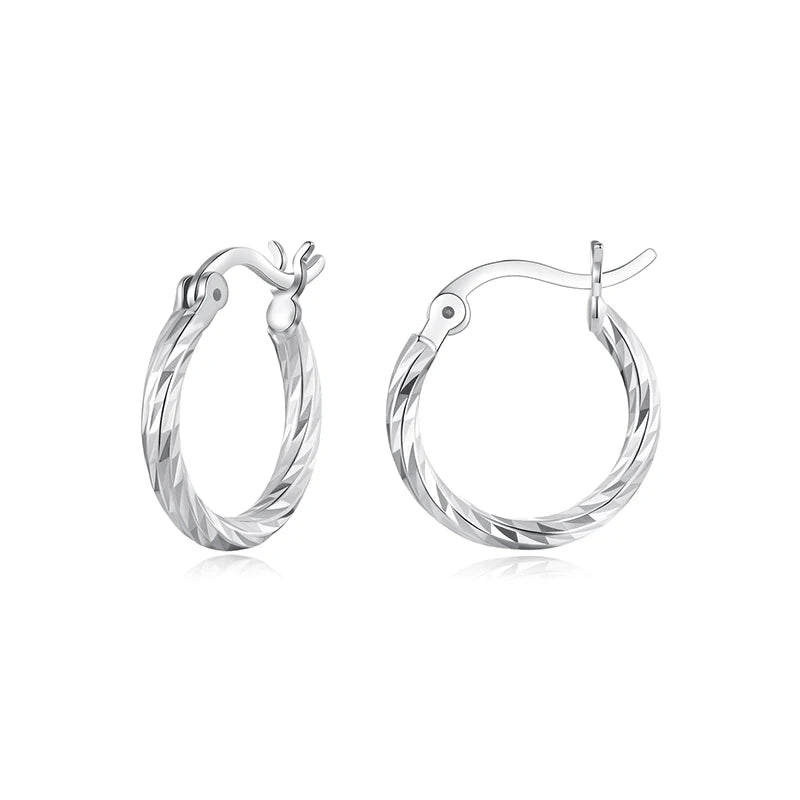 BAMOER 925 Sterling Silber Creolen für Damen, leichte, große Creolen, hypoallergen, trendige Möbius-Creolen