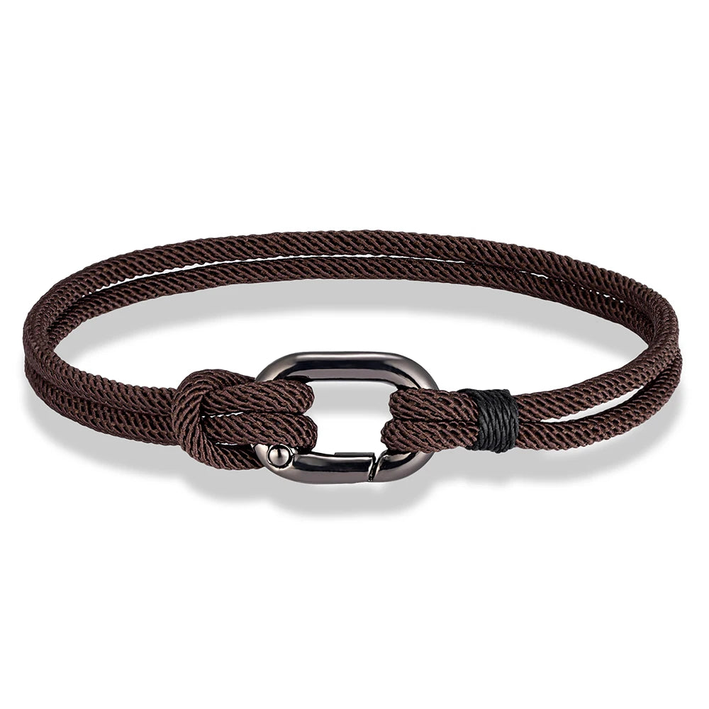 MKENDN Sport Style Handmade Braided 3mm Rope Bracelet Oval spring buckle Bracelet Couple Gift Leisure Accessories Homme Pulseria