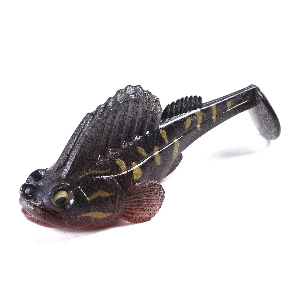 1 leurre de pêche en silicone Dark Sleeper Wobbler 7 g 14 g 20 g, leurre souple coulant, hameçon jig, swimbait pour la pêche au bar, au shad et à la perche.