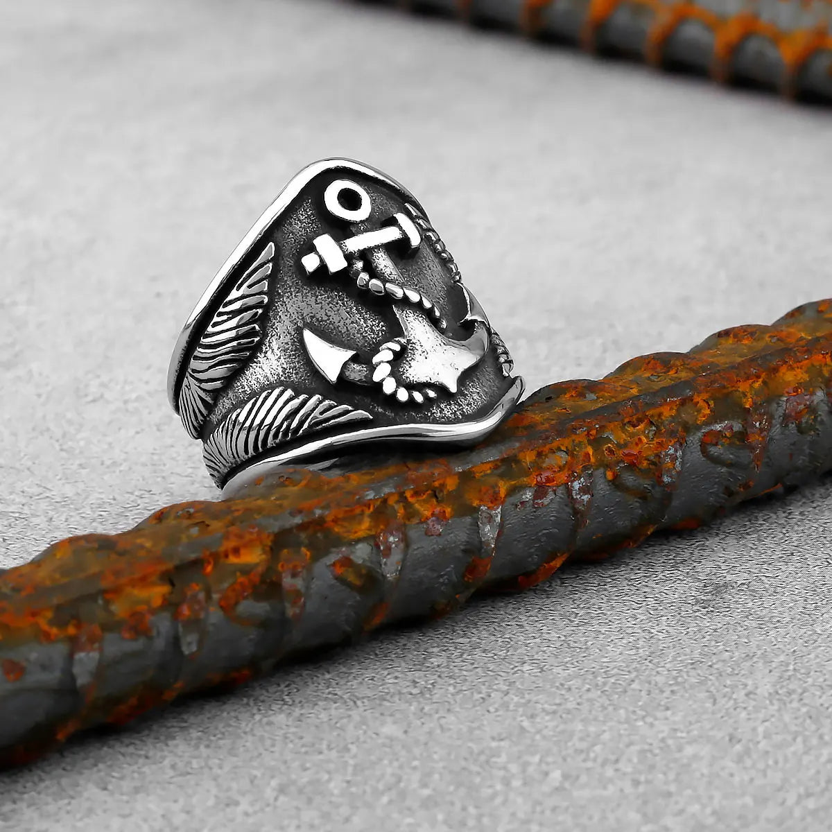 Captain's Anchor/Rudder Stainless Steel Ring