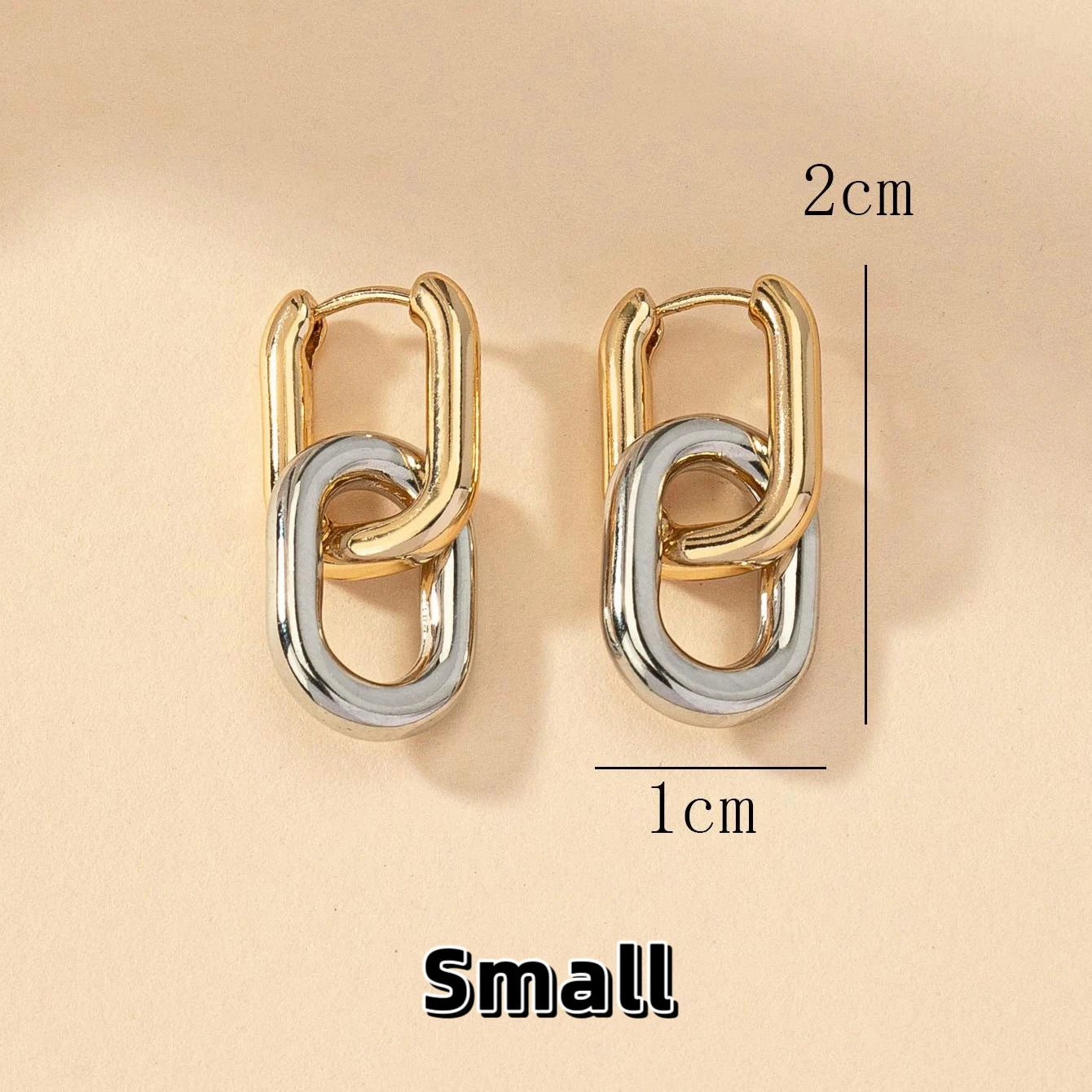 Stainless Steel Fashion Gold Color Geometric Square Hoop Earrings for Women Huggie Punk Hip-Hop Metal Round Circle Party Jewelry