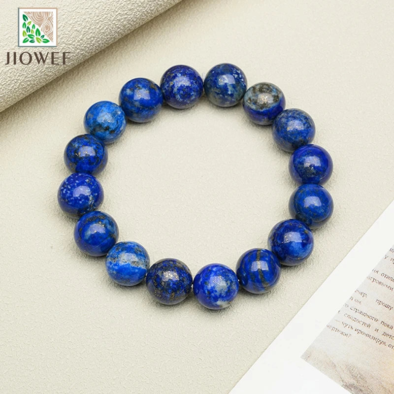 Natural No Dyed Lapis Lazuli Stone Bracelets Handmade Beads Depression Anti Anxiety Stress Relief Meditation Yoga Gift for Women