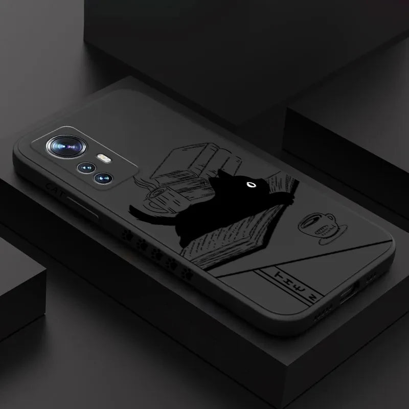 Table Cartoon Cat Phone Case For Xiaomi Poco M6 X6 F5 X5 X3 Pro Mi 11 12 13 Lite 14 11T 12T 13T Pro Shockproof Silicone Cover