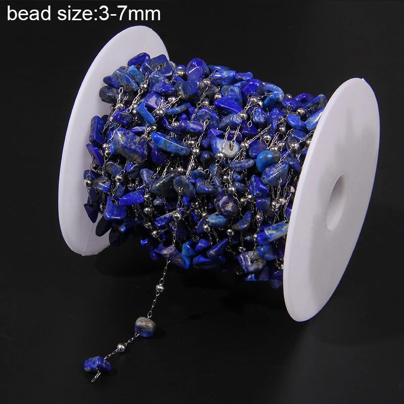 Natural Quartzs Stone Stainless Steel Chips Beads Chains For DIY Bohemia Jewelry Making Women Necklace Choker Bracelet Handmade - Madeinsea©