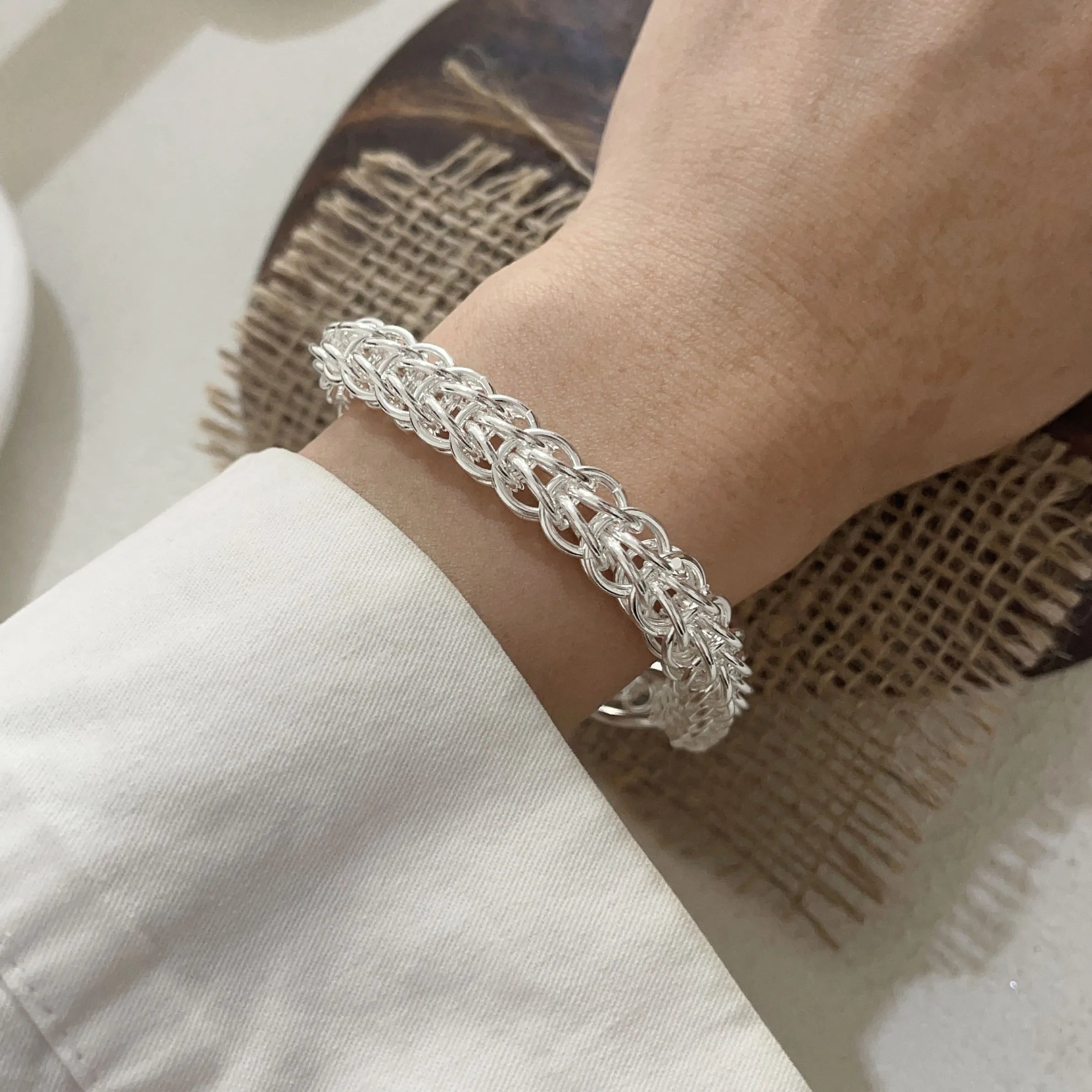 100% Solid 925 Sterling Silver Bracelet for Women Men Vintage Handmade Shinning Heart Bracelets Birthday Christmas Gift