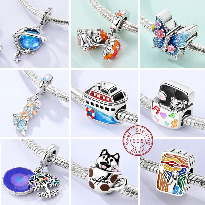2024 neue 925 Sterling Silber Charms Perlen Fit Original Armband Halskette Charme DIY Schmuck Für Frauen Geschenk