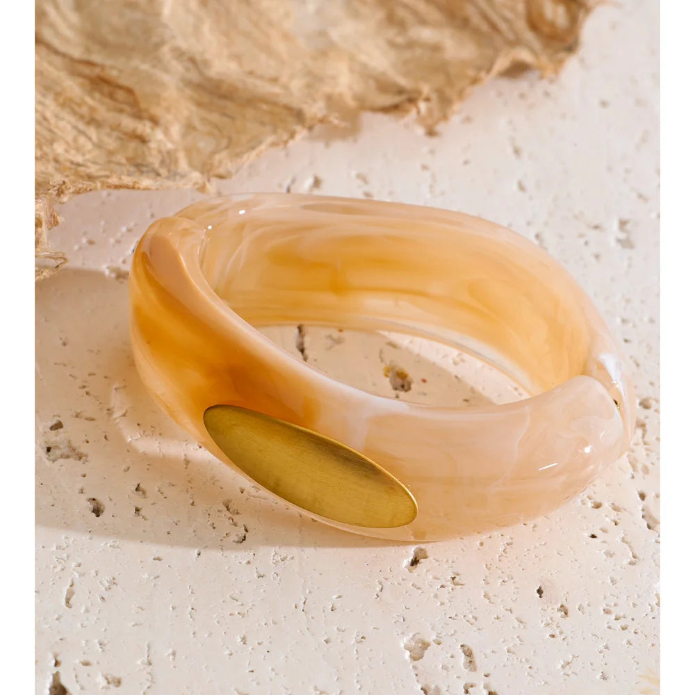 Yhpup 57/61/62mm Acrylic Resin Thick Bracelet Bangle Waterproof Statement Fashion Summer 2026 Wrist Jewelry
