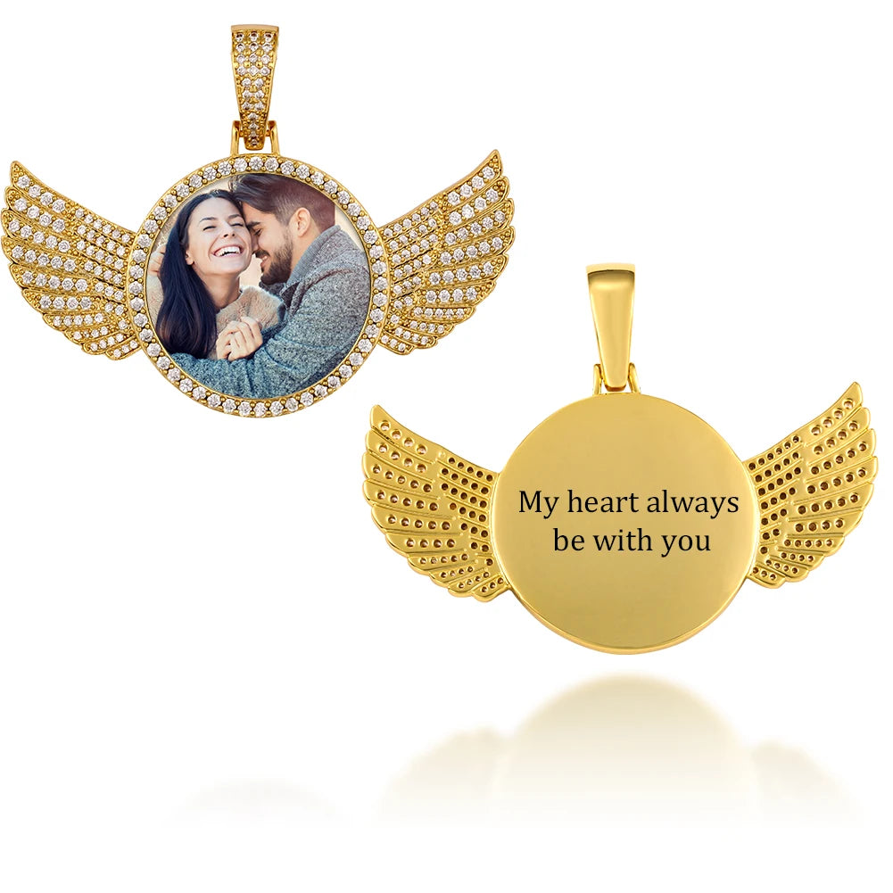 Médaillon souvenir rond unisexe avec photo personnalisée pour homme, bijou hip-hop