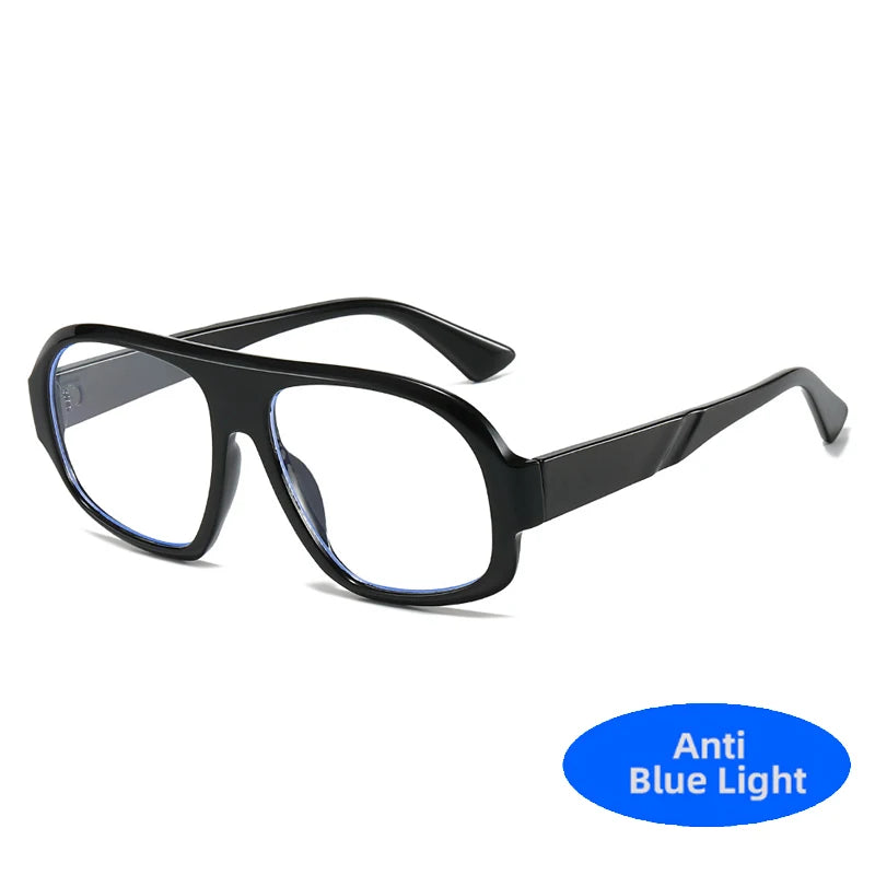 Oversized Pilot Anti Blue Light Glasses Vintage Brand Designer Optical Transparent Women's Eyeglasses Large Blue Light Glasses - Madeinsea©