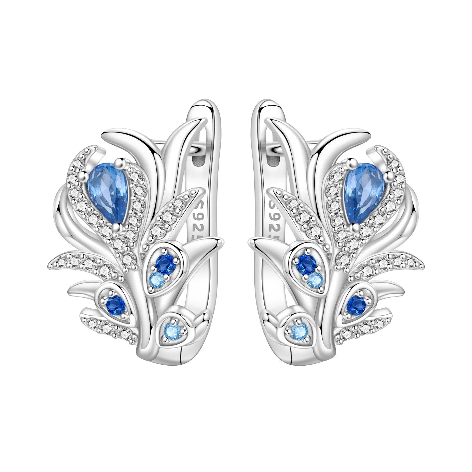 PANPOKI 925 Sterling Silver Blue Green Parrot Bird Drop Earrings Women Earrings Charm Fashion Versatile Party Jewelry Gifts