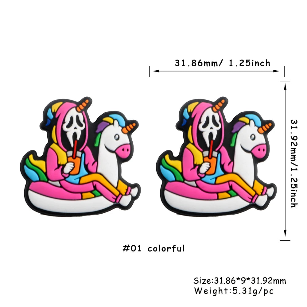 Sunrony 5Pcs New Cartoon Figure Focal Silicone Beads DIY Necklace Bracelet Keychain Handwork Accessories For Jewelry Making