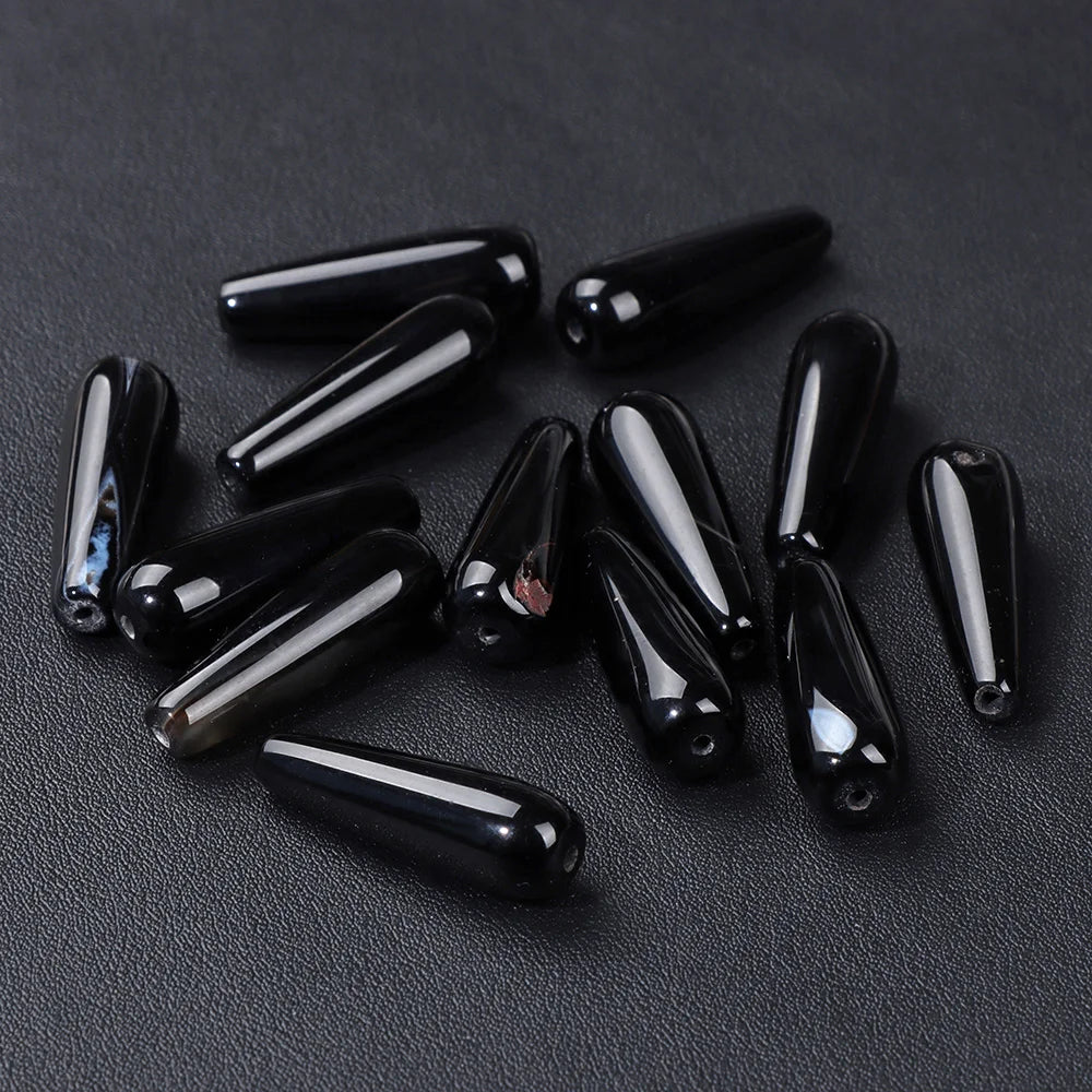 10x30mm Natural TearDrop Chalcedony Stone Beads Water Drop Jaspers Beads For DIY Jewelry Bracelet Earrings Accessori Wholesale