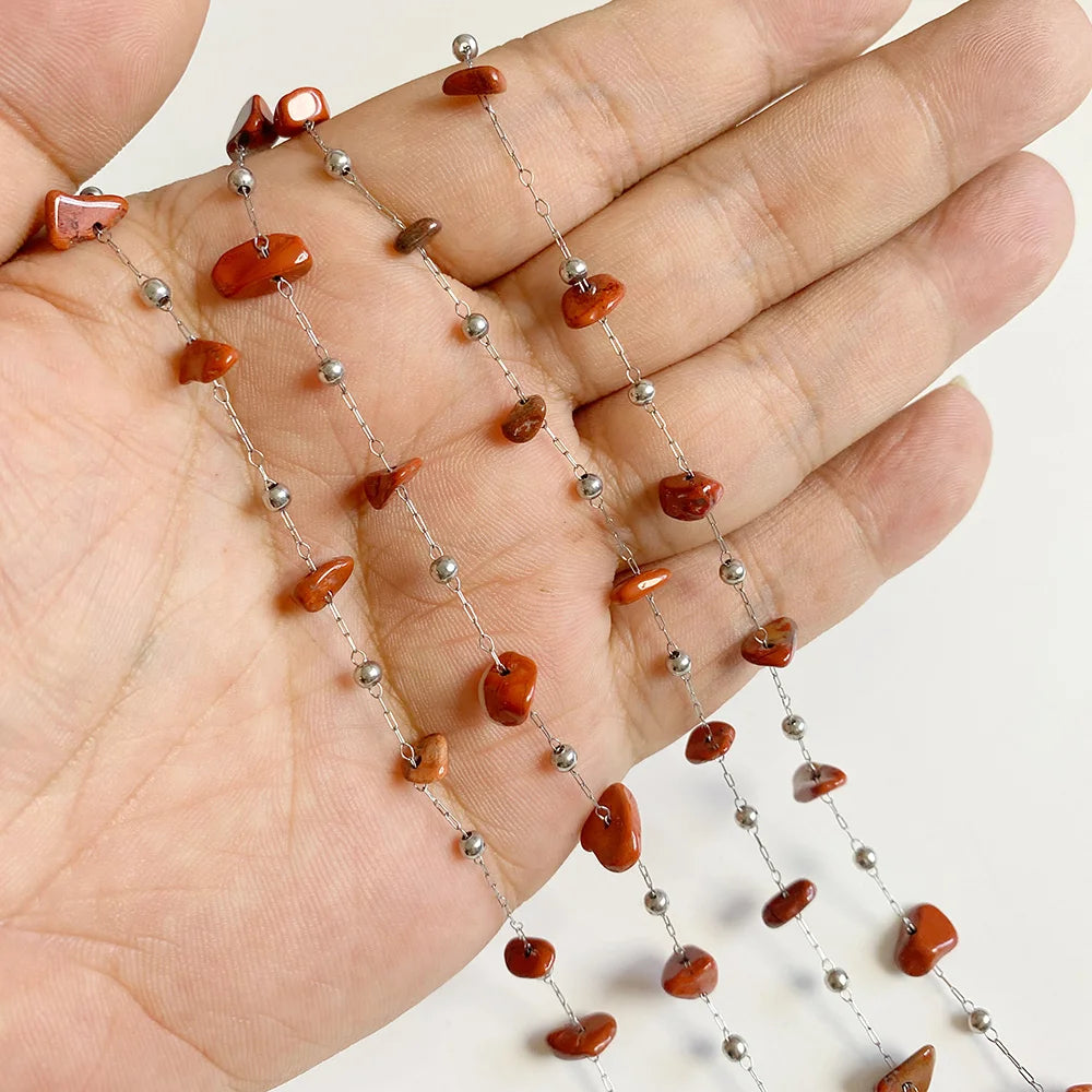 100% Natural Red Jasper Stone Bead Oval Cube Round Irregular Shape Chips Beads Fit Jewelry Making DIY Bracelet Necklace Earrings