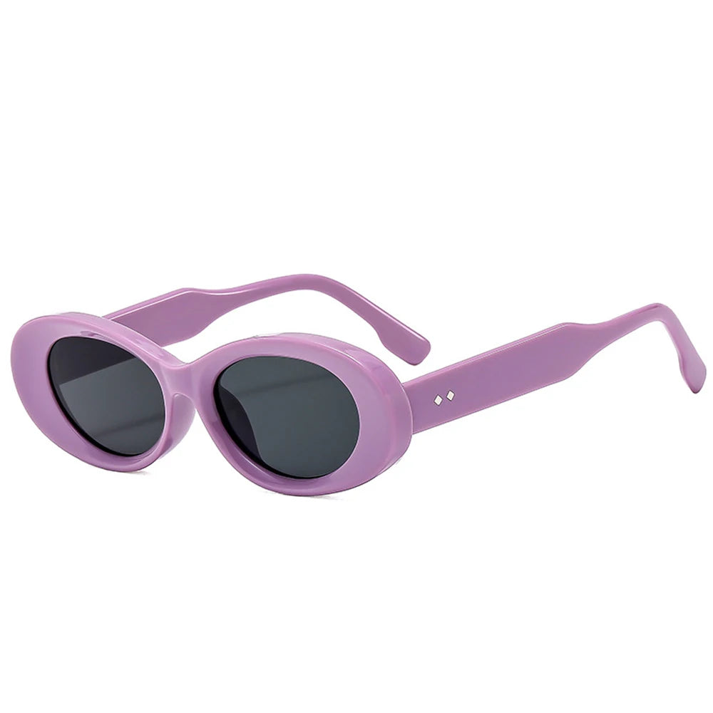 Vintage Small Oval Sunglasses Women 2025 Trendy Punk Style Frame Shades Fashion Luxury Brand Designer UV400 Protection Eyewear