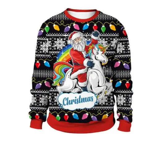 Clothing Wholesale Unisex Men Women 2026 Ugly Christmas Sweater Santa Elf Christmas Funny Fake Hair Sweater Autumn Winter Tops