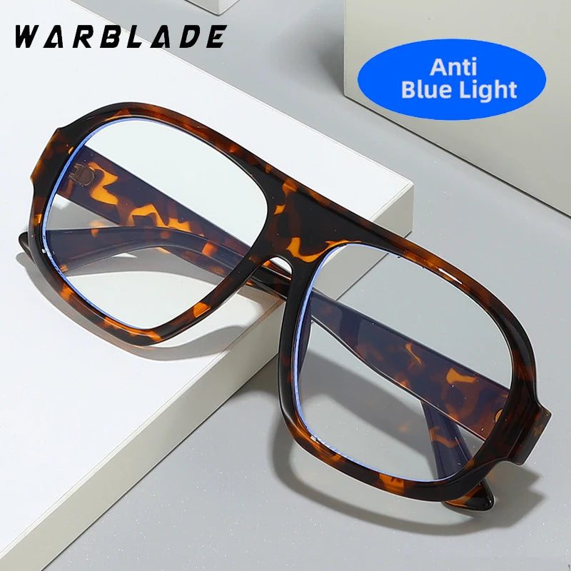 Oversized Pilot Anti Blue Light Glasses Vintage Brand Designer Optical Transparent Women's Eyeglasses Large Blue Light Glasses