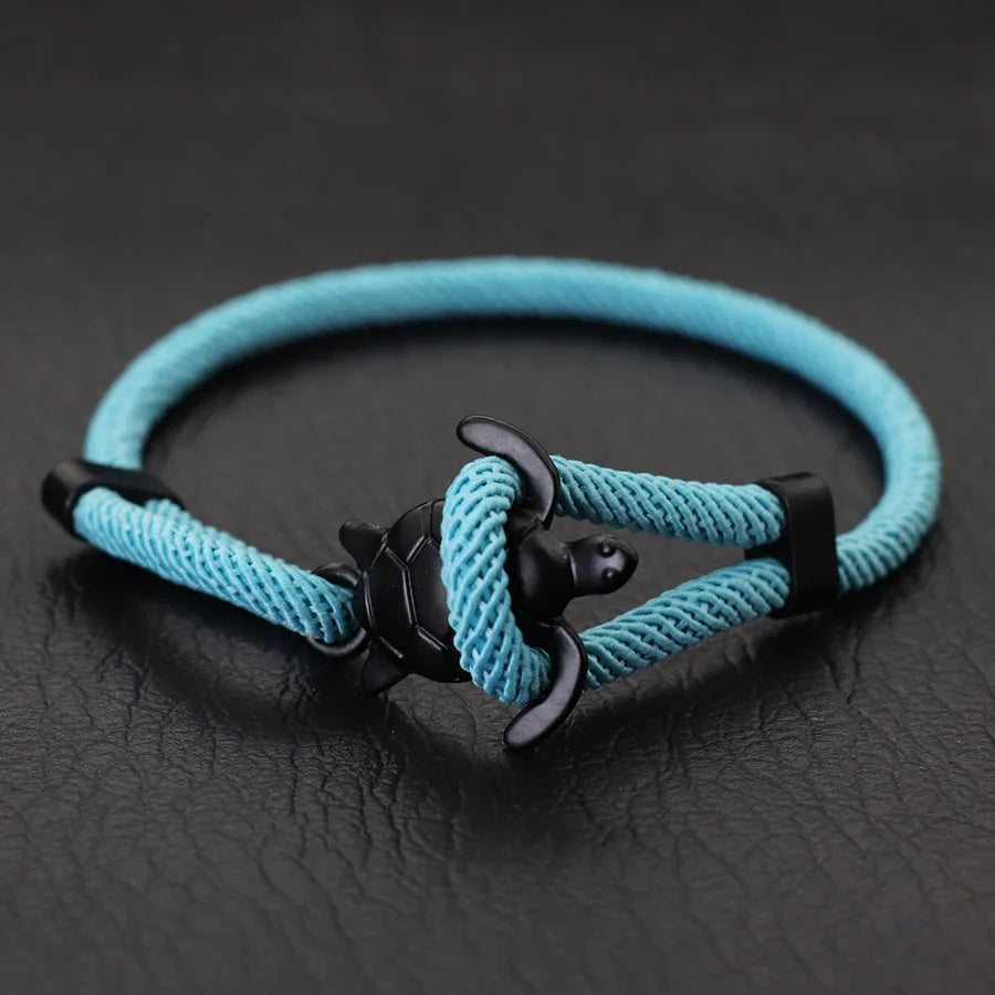 Unique Marine Turtle Bracelet Men Sliding Adjustable Rope Braclet Summer Beach Nautical Wrap Thread Braslet Leisure Pulseira - Madeinsea©