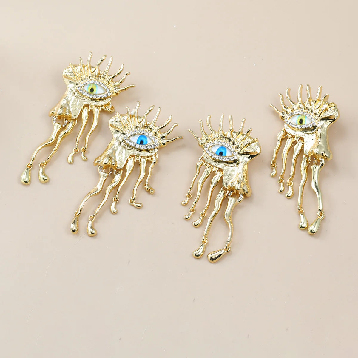 Trendy Exaggerated Alloy Eye Earrings for Woman
