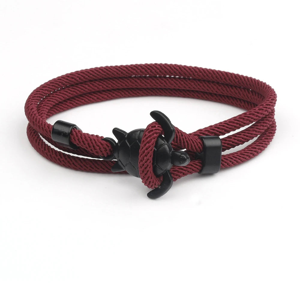 Bracelet homme simple et élégant en corde tressée à la main, style tortue de mer, de haute qualité, finition milanaise. Bijou idéal à offrir.