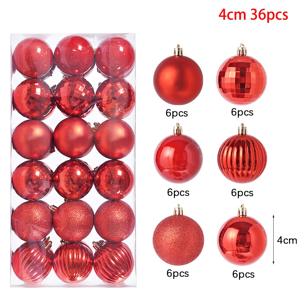 3/4Cm Christmas Ball Decoration Christmas Tree Ball Ornament Pendant Hanging Decor Merry Christmas Decoration Home New Year 2024