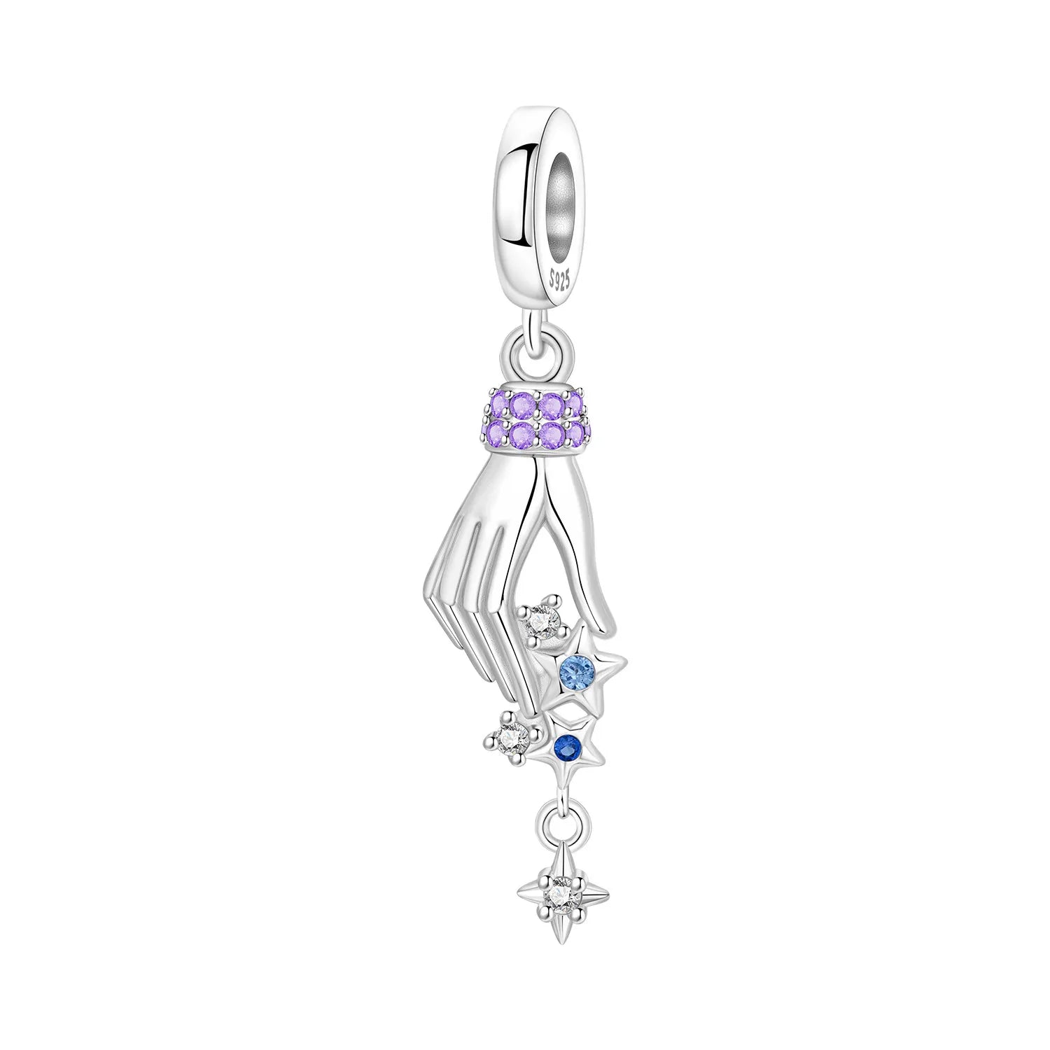 PANPOKI 925 Sterling Silver Star Moon Star River Beads Original Pendants Bracelet Charm Jewelry Party DIY Trendy Gifts