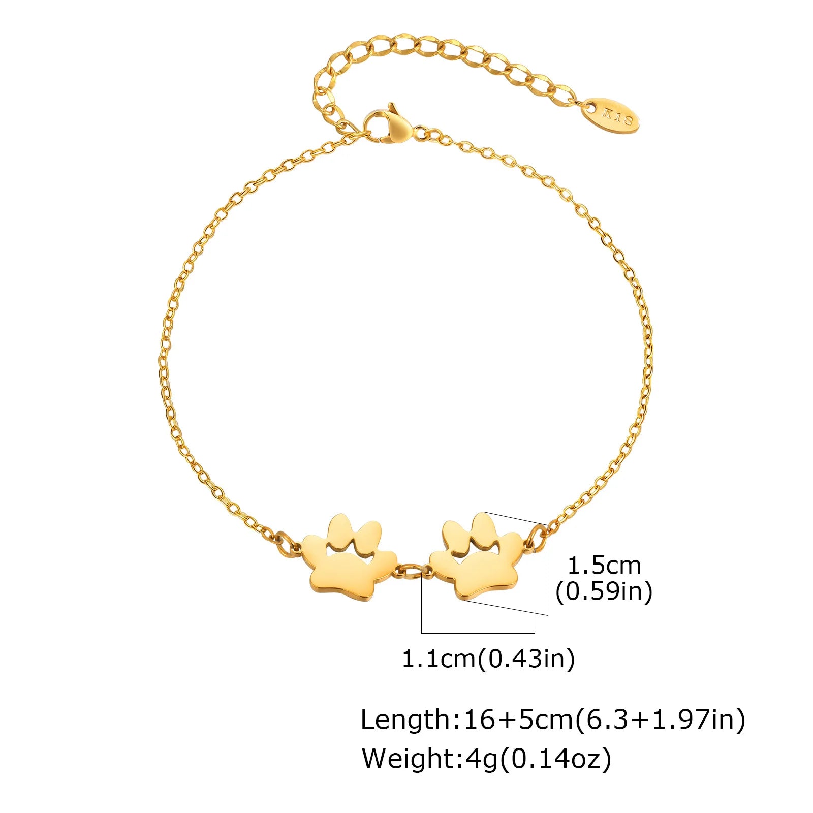 Vnox Cat Paw Women's Bracelet Cute Pet Accessories Engraving Name Bracelet Stainless Steel Custom Jewelry Same Suitable Animal