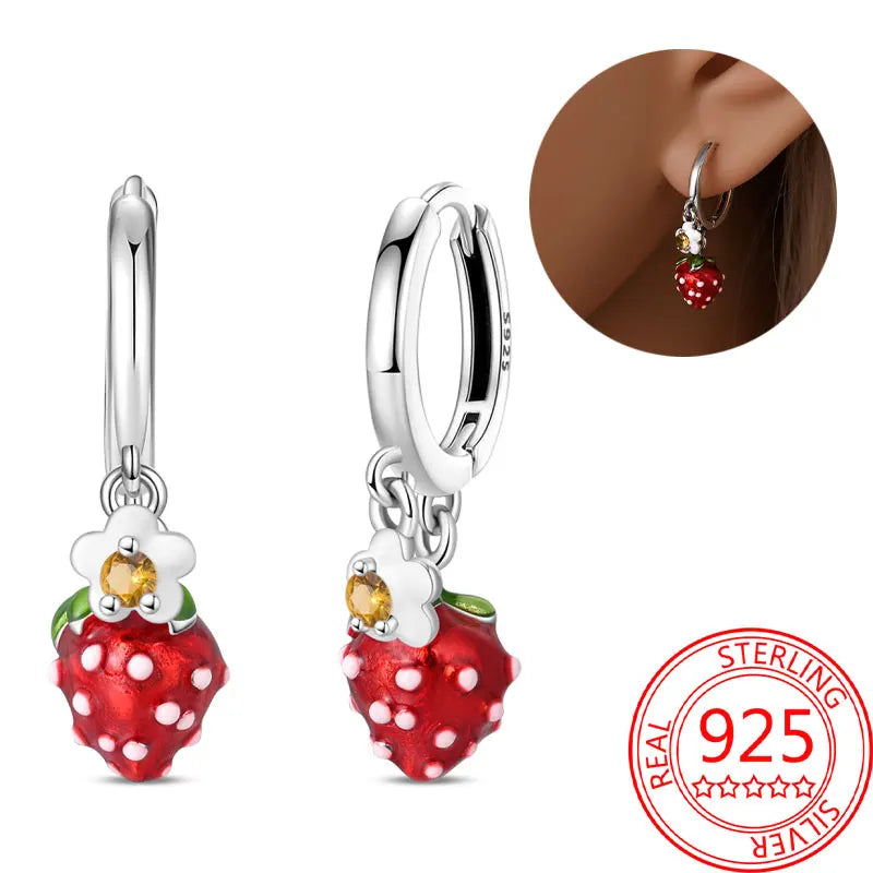 Hot Sale Bee Earrings For Girl Lovely Yellow Black Dancing Bee Happy S925 Hoop Earrings Birthday Gift Silver Jewelry