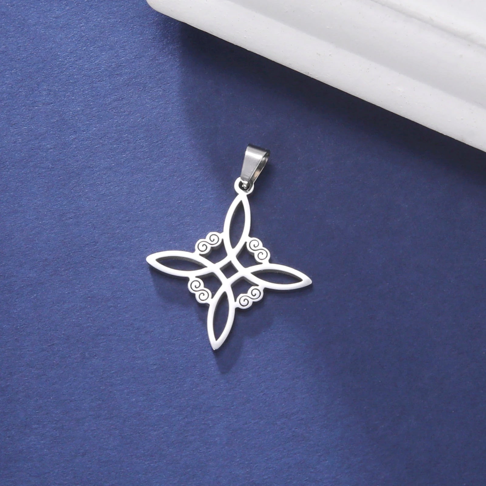 Dreamtimes Stainless Steel Witch Knot Charm Irish Celtic Pendant DIY Handmade Bracelet Necklace Jewelry Gift