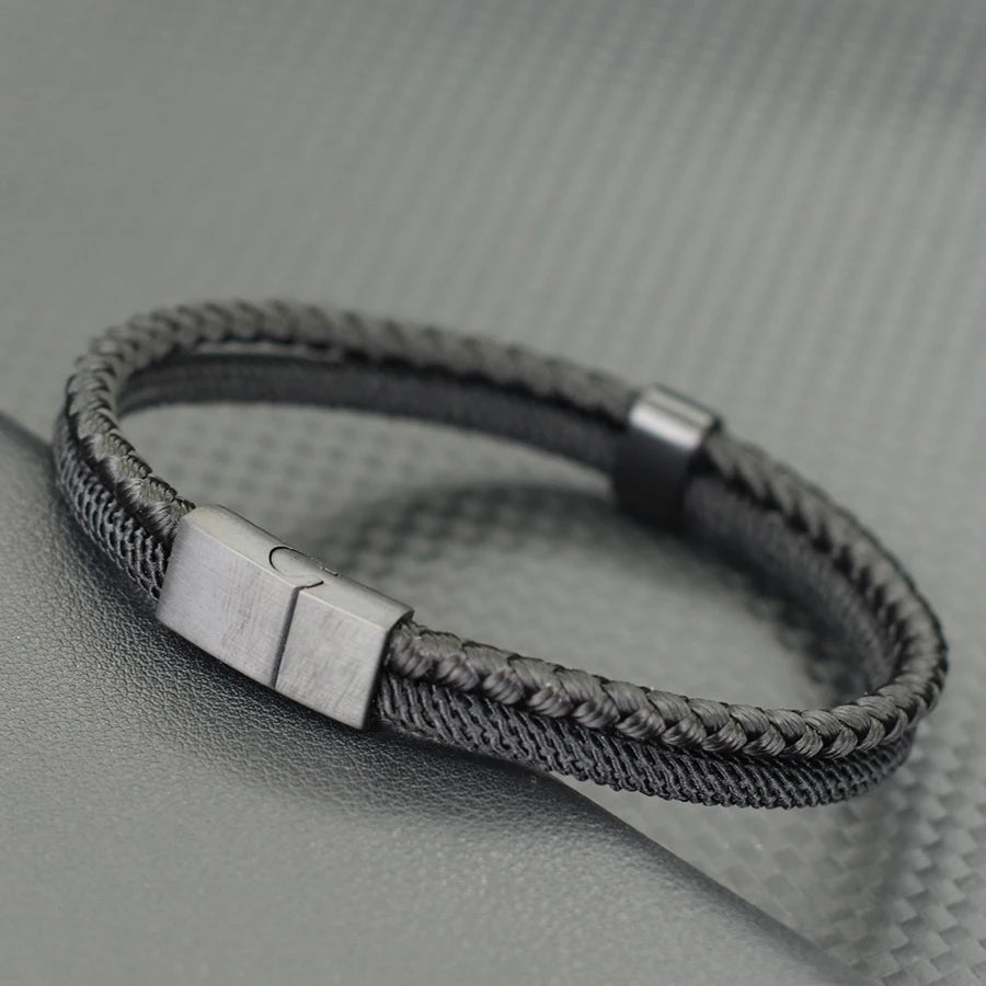 Grade A Keel Rope Bracelet Men Unfading Detachable Magnet Buckle Bangle Leisure Pulseira Homme Bicolor String Wrap Braclet Joias