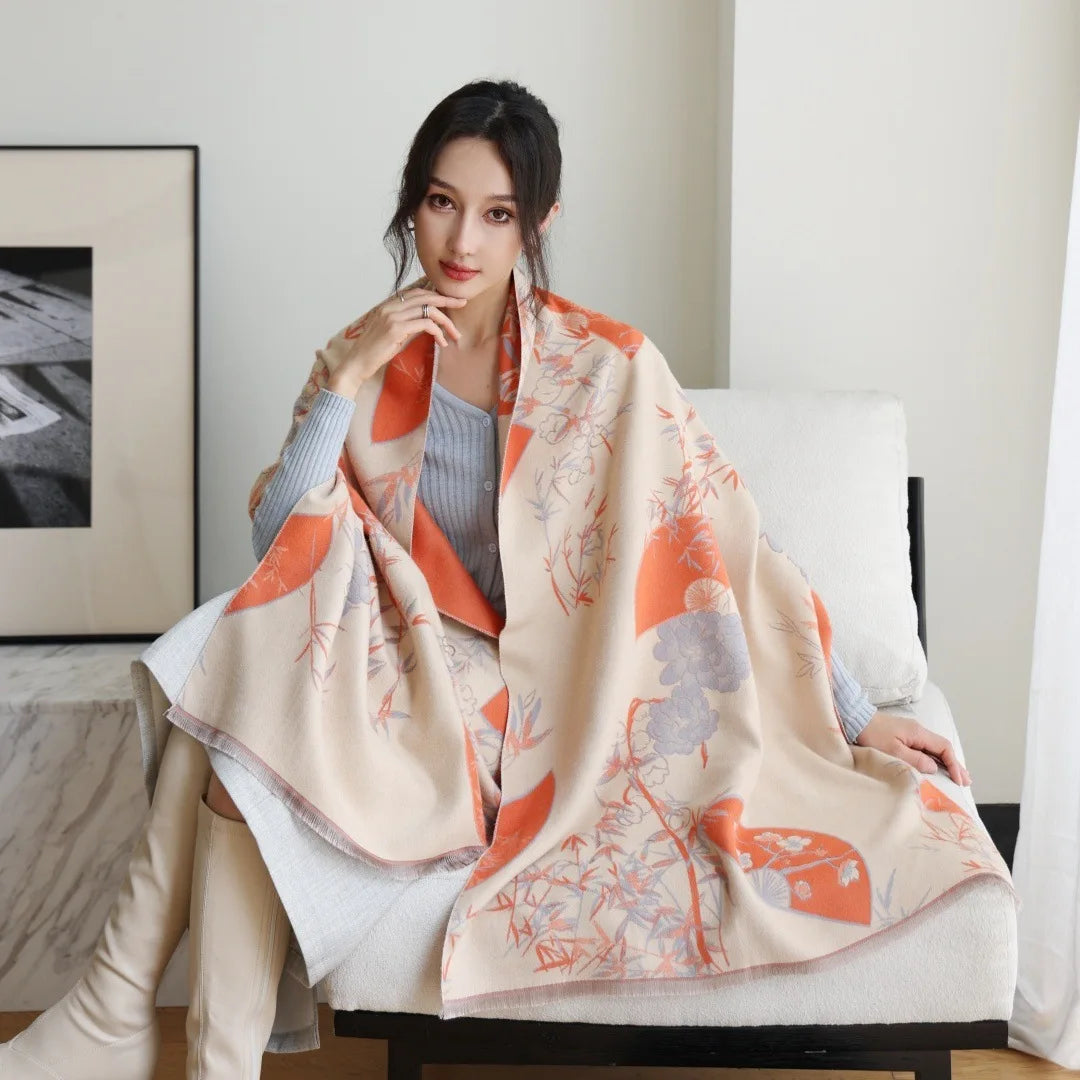 Print Cashmere Scarf Women Thick Warm Winter Blanket Brand Female Luxury Quality Shawl Wrap Bufanda 2025 Poncho Echarpe Pashmina
