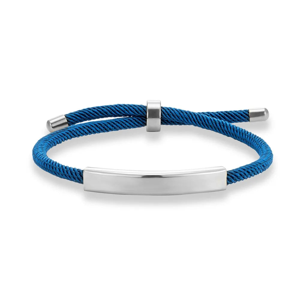 MKENDN Personalized Medical Alert Bracelet Custom Name Engrave Logo Id Phone Bracelets Trendy Emergency Rope Bracelet Gifts