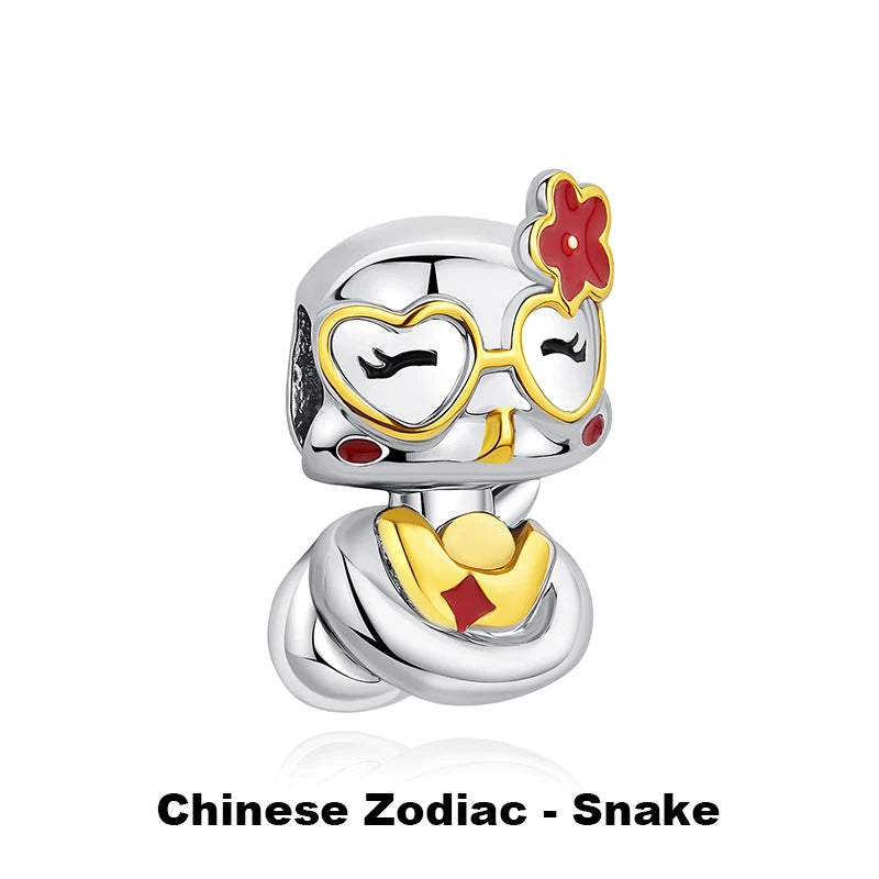 925 Sterling Silver Charms Beads Original Japanese Doll Fortune Cat Charm Fit Brand Bracelets Bangles DIY Jewelry For Women