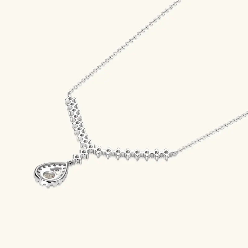 OXTAO D VVS1 Moissanite WaterDrops Necklace for Woman GRA Certified 925 Sliver Y-Shaped Lariat Star Necklace Luxury Jewelry Gift