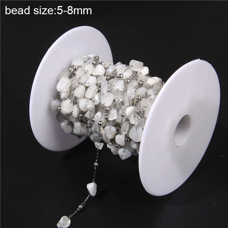 Natural Quartzs Stone Stainless Steel Chips Beads Chains For DIY Bohemia Jewelry Making Women Necklace Choker Bracelet Handmade - Madeinsea©