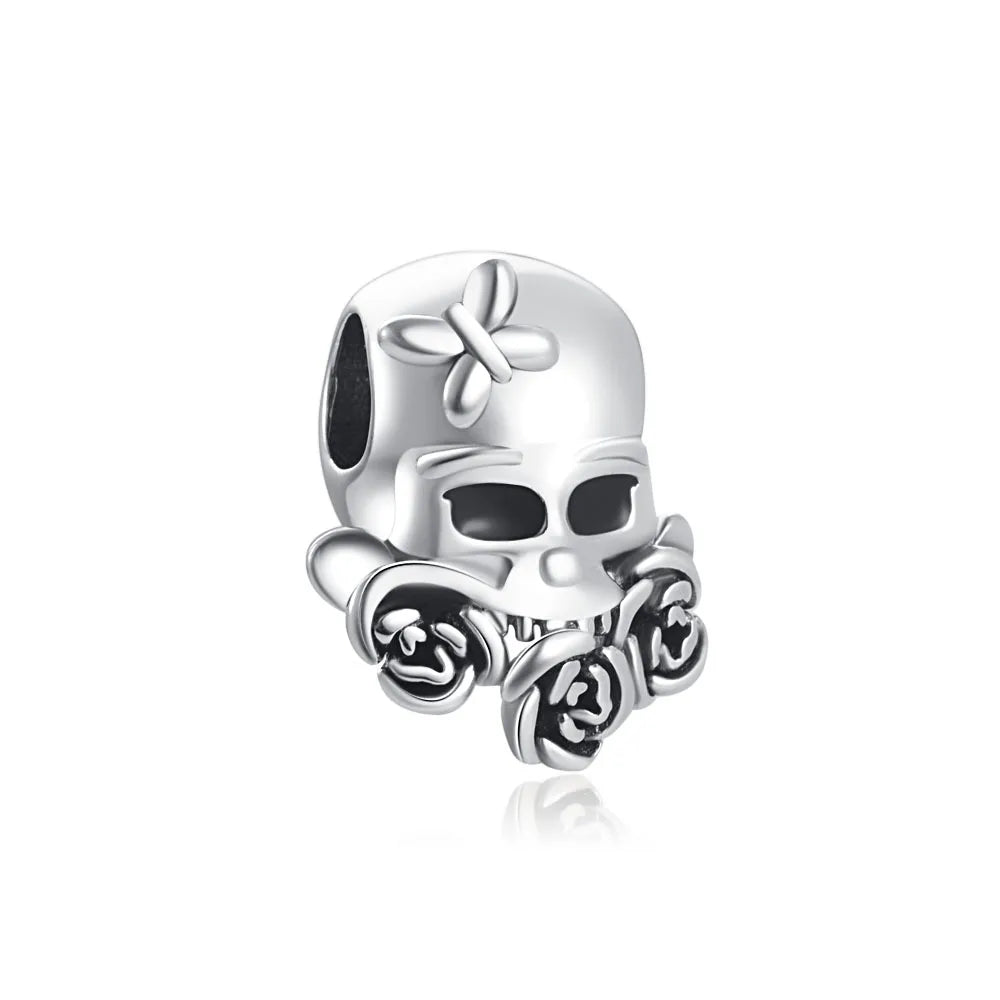 Miniso Gruseliges Skelett-Geister-Serie 925 Sterling Silber Charm Halloween Hut Perle Passend für Damen Original Schmuck Geschenk